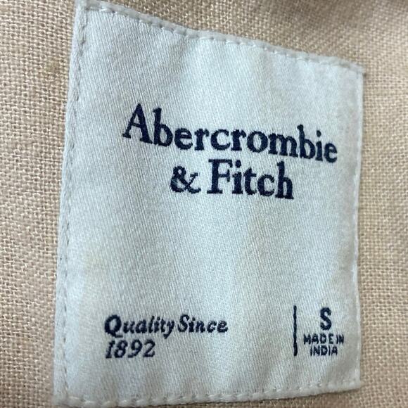 Abercrombie & Fitch Cream Beige Utility Short Sleeve Button Up Romper Shorts S - Picture 3 of 4
